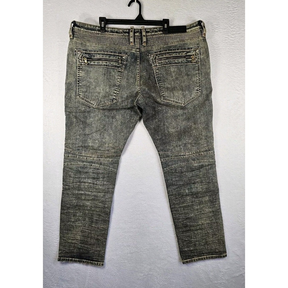 New Rock‎ Revival Moto Elliot Slim Straight Jeans Tan Brown Men's Size 42/32